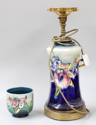 Lot 145 - A Walter Moorcroft Table Lamp, Orchid and...