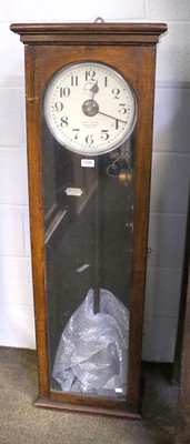 Lot 1290 - An Oak Cased National Time Recorder Electric...