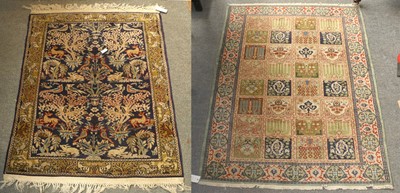 Lot 1003 - Ghom Rug, the indigo field with a one-way...