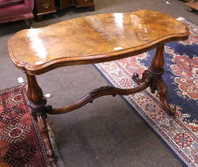 Lot 1279 - A Victorian Figured Walnut Window Table, with...