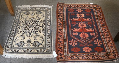 Lot 1008 - Bergama Prayer Rug, the deep indigo field of...