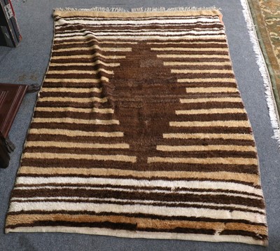 Lot 1014 - Rare Tulu Rug, the field comprised of narrow...