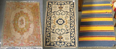 Lot 1000 - Kashmir Chain Stitch Rug, the cream field with...