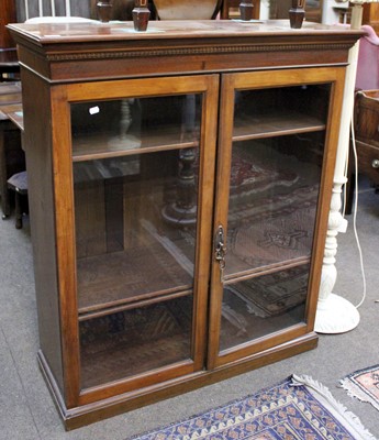 Lot 1342 - A Mahogany Glazed Bookcase, with adjustable...