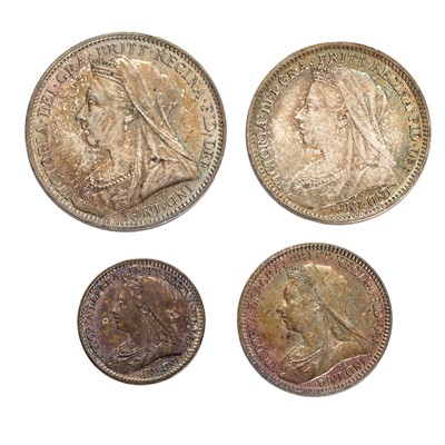 Lot 203 - Victoria, Maundy Set 1894, 4 coins comprising...