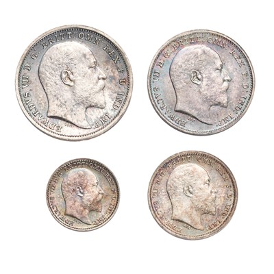 Lot 211 - Edward VII, Maundy Set 1902, 4 coins...