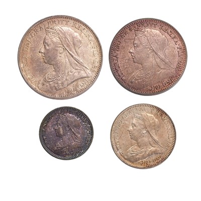 Lot 205 - Victoria, Maundy Set 1896, 4 coins comprising...