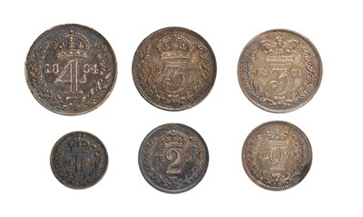 Lot 204 - Victoria, Maundy Set 1894, 4 coins comprising...