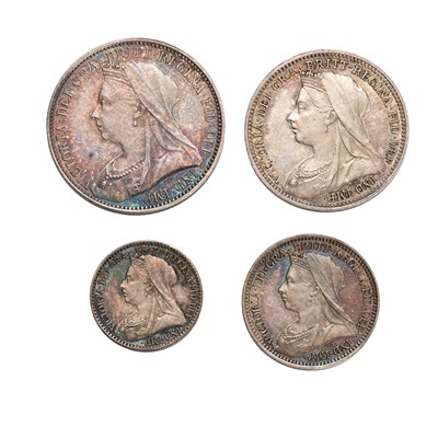 Lot 206 - Victoria, Maundy Set 1897, 4 coins comprising...