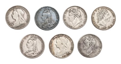 Lot 80 - 7x 19th Century Crowns; comprising; George III,...
