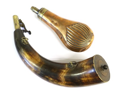 Lot 261 - An Early 19th Century Powder Horn, of polished...