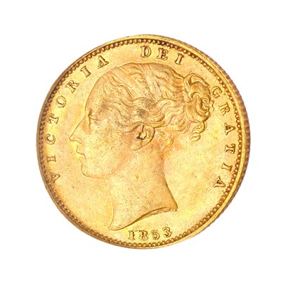 Lot 239 - Victoria, Sovereign 1853, (S.3852C); slabbed...