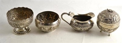 Lot 187 - Four pieces of Indian silver coloured metal