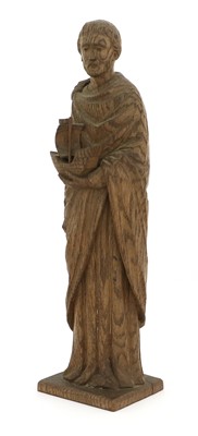 Lot 296 - A Carved Oak Figure of Saint Brendan, holding...