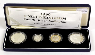 Lot 414 - UK, Family Silver Collection 1999, 4 silver...