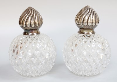 Lot 50 - A Pair of Victorian Silver-Mounted Cut-Glass...