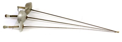 Lot 190 - Three Edwardian Fencing Swords, comprising a...