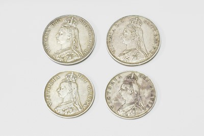 Lot 488 - 4x Victorian Silver Coins, comprising; (2x)...