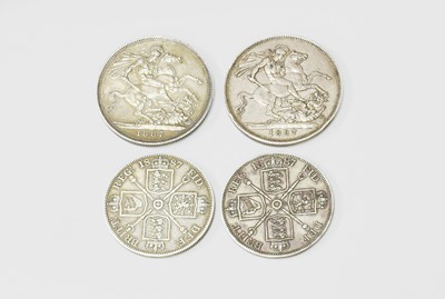 Lot 488 - 4x Victorian Silver Coins, comprising; (2x)...