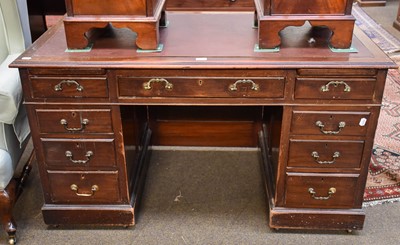 Lot 1362 - An Edwardian Mahogany Pedestal Desk, 136cm by...