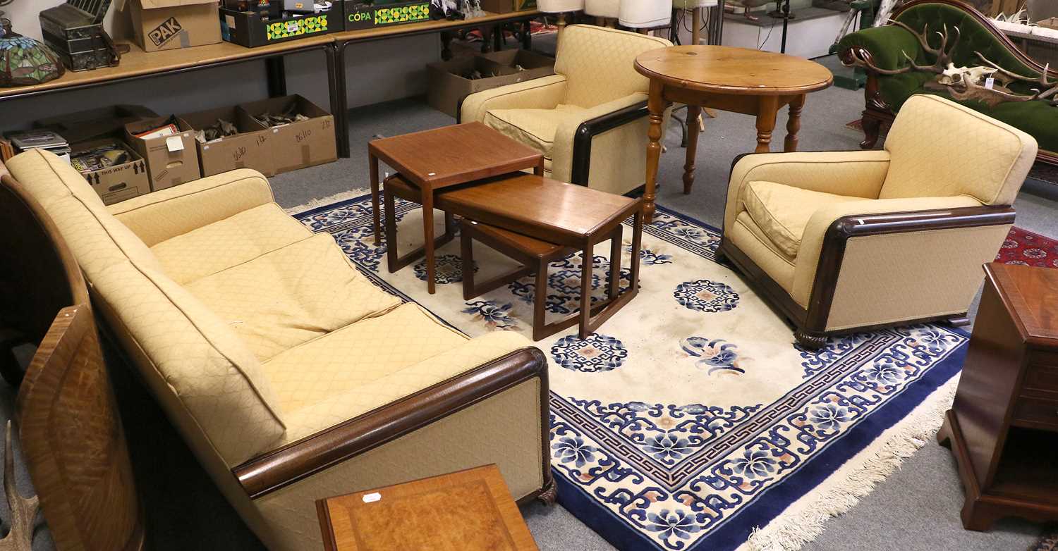 Lot 1217 - A 1920s Mahogany Framed Three Piece Suite,...