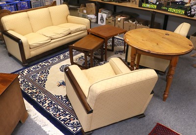 Lot 1217 - A 1920s Mahogany Framed Three Piece Suite,...