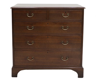 Lot 1103 - A George III Oak Straight-Front Chest of...