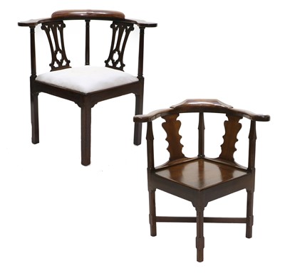 Lot 1243 - A George III Walnut Corner Elbow Chair, 3rd...