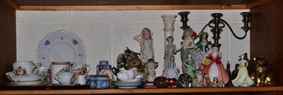 Lot 206 - Royal Doulton figures, commemorative wares, decorative ceramics etc, eight piece Sunderland tea...