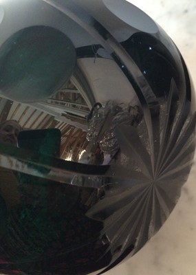 Lot 3 - A Pair of Green Glass Mallet Decanters and...