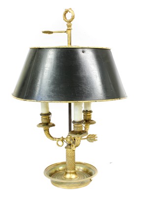 Lot 406 - A French Gilt Metal Bouillotte Lamp,...