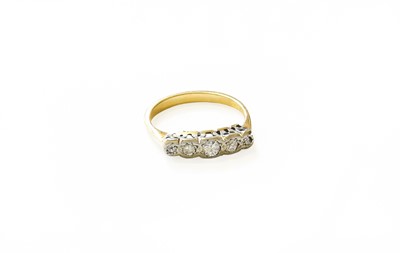 Lot 121 - A Diamond Five Stone Ring, the graduated round...