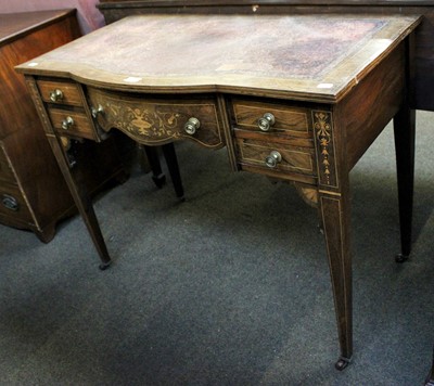 Lot 1312 - An Edwardian Rosewood and Marquetry Inlaid...