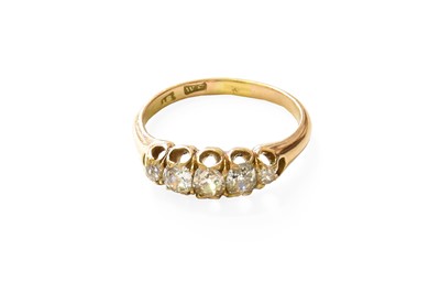 Lot 49 - A Diamond Five Stone Ring, the graduated old...
