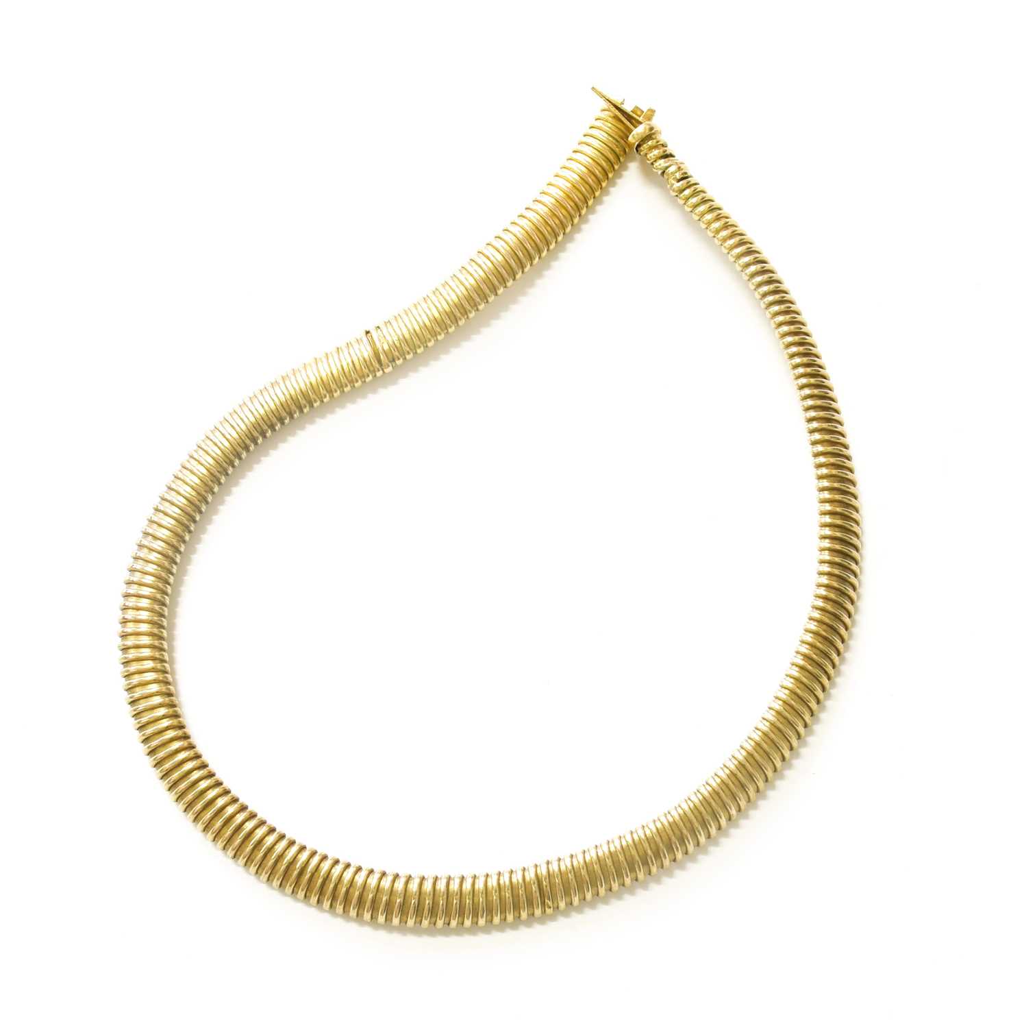Lot 82 - A Fancy Link Necklace, composed of hollow pipe...