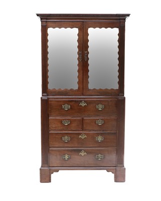 Lot 244 - A George II Mahogany Secretaire Cabinet, circa...