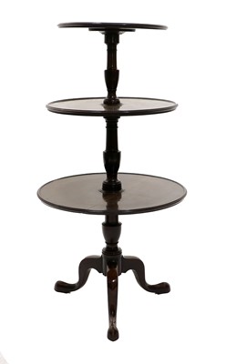 Lot 1233 - A George III Mahogany Three-Tier Dumb Waiter,...