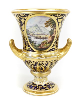 Lot 73 - A pair of Derby Porcelain Campana Vases, circa...