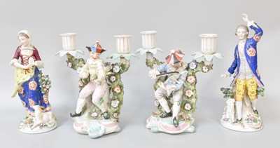 Lot 82 - A Pair of Sitzendorf Porcelain Figural Twin...