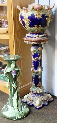 Lot 376 - A Victorian Majolica Jardiniere on Stand,...