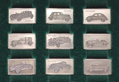 Lot 445 - The 100 Greatest Cars Silver Miniature...