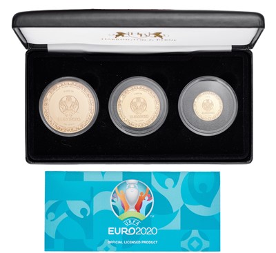 Lot 336 - Solomon Islands, UEFA Euro 2020, 3-coin gold...