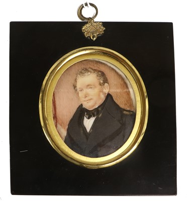 Lot 215 - G Maine: Miniature Portrait of a Gentleman,...