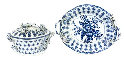 Lot 62 - Two Worcester Porcelain Chestnut Baskets,...