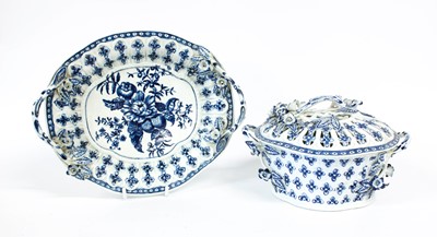 Lot 62 - Two Worcester Porcelain Chestnut Baskets,...