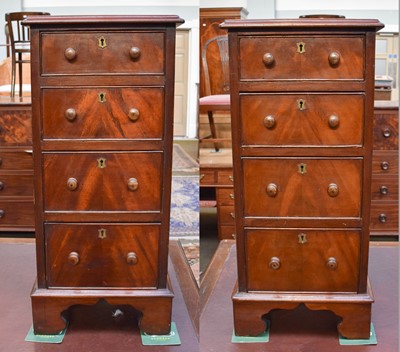 Lot 1363 - A Pair of Mahogany Four Drawer Pedestals, with...