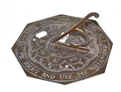 Lot 230 - Engraved sun dial