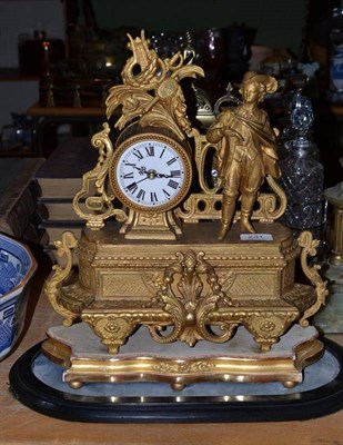 Lot 231 - A gilt metal mantel timepiece, later dial and movement (now battery driven)