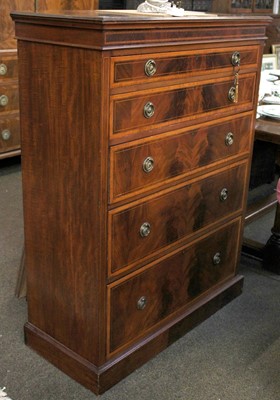 Lot 1324 - An Edwardian Figured Mahogany Five Height...