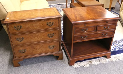 Lot 1216 - A Reproduction Burr Walnut Three Height Chest...